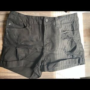 KanCan Distressed Black Jean Shorts